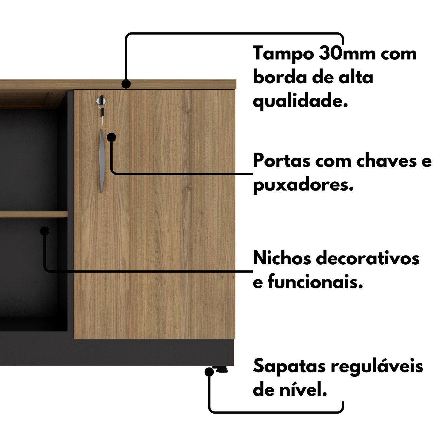 Armário Baixo para Escritório Credenza - 9