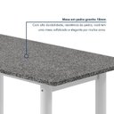 Ver imagem 4 de Mesa de Jantar Retangular 6 Lugares Tampo de Granito e Aço 140x75cm Branco Ocre/Branco