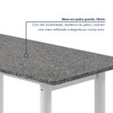 Ver imagem 4 de Mesa de Jantar Retangular 6 Lugares Tampo de Granito e Aço 140x75cm Branco Ocre/Branco