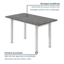 Ver imagem 5 de Mesa de Jantar Retangular 6 Lugares Tampo de Granito e Aço 140x75cm Branco Ocre/Branco