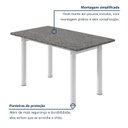 Ver imagem 5 de Mesa de Jantar Retangular 6 Lugares Tampo de Granito e Aço 140x75cm Branco Ocre/Branco