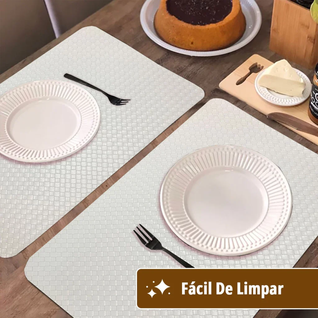 Ver imagem 7 de 10 Jogo Americano Mesa Posta Luxo Impermeável Pvc Trm Br