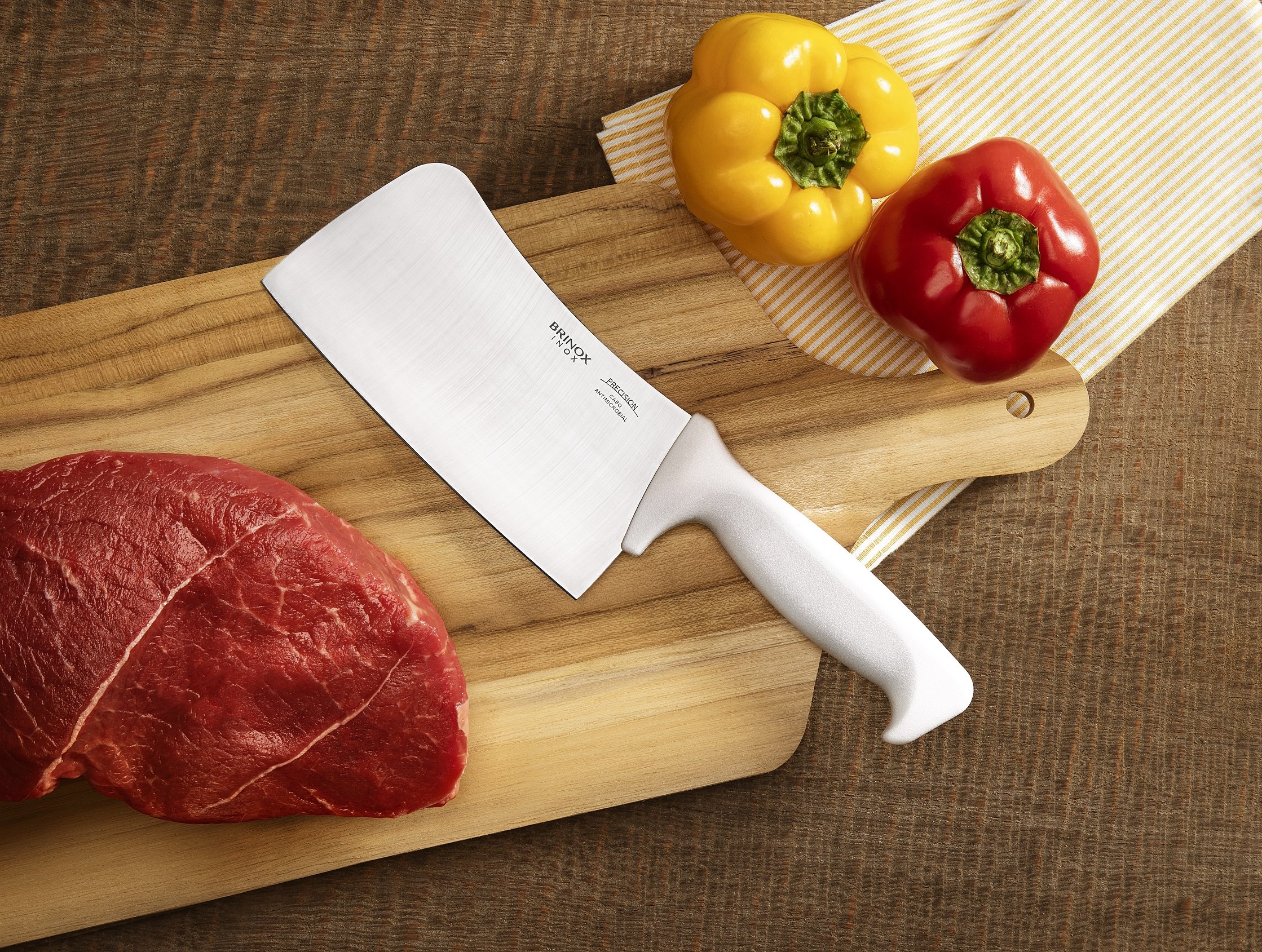 Cutelo Profissional Brinox para Cortar Carne Ossos Tudo 6" - 1