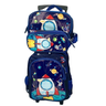 Kit Mochila Escolar Infantil com Rodinhas Foguete Mais Lancheira e Estojo - 1