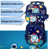 Kit Mochila Escolar Infantil com Rodinhas Foguete Mais Lancheira e Estojo - 2