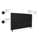 Ver imagem 3 de Cabeceira Estofada Cama Box King Carla 195cm Linho:preto