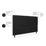 Cabeceira Estofada Cama Box King Carla 195cm Linho:preto - 3