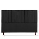 Ver imagem 1 de Cabeceira Estofada Cama Box King Carla 195cm Linho:preto
