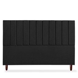 Cabeceira Estofada Cama Box King Carla 195cm Linho:preto - 1