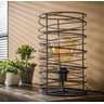 Luminária de Mesa Metálica Estilo Industrial para 1 Lâmpada Estrutura Cilíndrica - Preto - 1