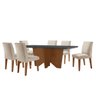 Sala de Jantar Mesa Evora 180 Mdf Canto Copo com 6 Cadeiras Grecia Rufato - 2