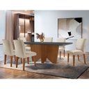 Ver imagem 1 de Sala de Jantar Mesa Evora 180 Mdf Canto Copo com 6 Cadeiras Grecia Rufato