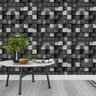 Papel de Parede Decorativo 3d Cubo Tons Preto e Branco 2,5m - 2