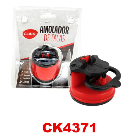 Amolador Afiador de Facas com Ventosa [Vermelho]