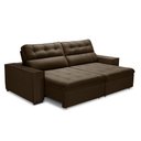 Ver imagem 4 de Sofa Retratil Reclinavel 2 Lugares 2,60 Vitória Veludo Marrom Lansofbr