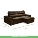 Ver imagem 6 de Sofa Retratil Reclinavel 2 Lugares 2,60 Vitória Veludo Marrom Lansofbr