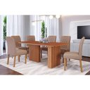Ver imagem 1 de Conjunto: Mesa Sala Jantar Ester Tampo Madeirado 180x90cm e 6 Cadeiras Juliana Cinamomo - Carvalho/