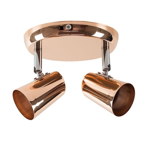 Spot Sobrepor New Short Cobre 2 Luzes - Gu10 Led Llum Bronzearte