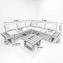Ver imagem 3 de Conjunto Sofá Modular em Madeira Maciça Nogueira com Mesa de Centro