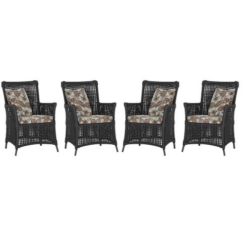 4 Poltronas Igapó Alumínio Micro Pintura Preta Corda Náutica Estofado 6