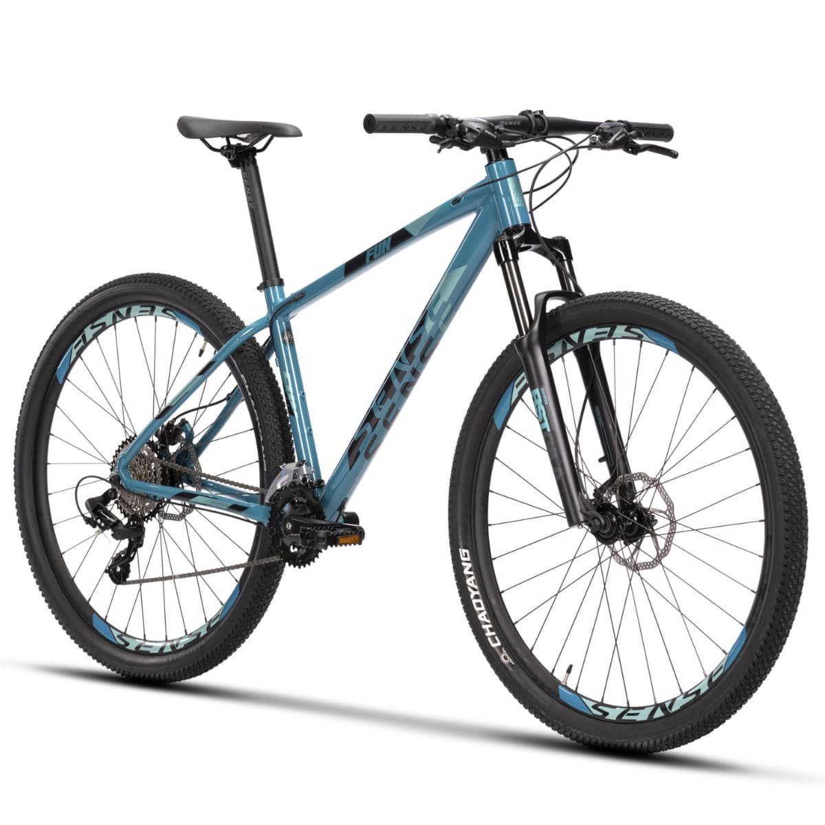 Bicicleta Mtb Sense Fun Comp 2023 Freio Hidráulico 2x8 Vel.:Azul/Preto/17/Unissex