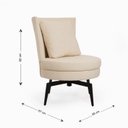 Ver imagem 3 de Poltrona para Sala de Estar Lynn Giratória Boucle . Branco Natural