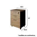 Ver imagem 5 de Gaveteiro 3 Gavetas com Chave Yescasa Marrom/Amadeirado/Preto
