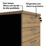 Gaveteiro 3 Gavetas com Chave Espresso Móveis - 10