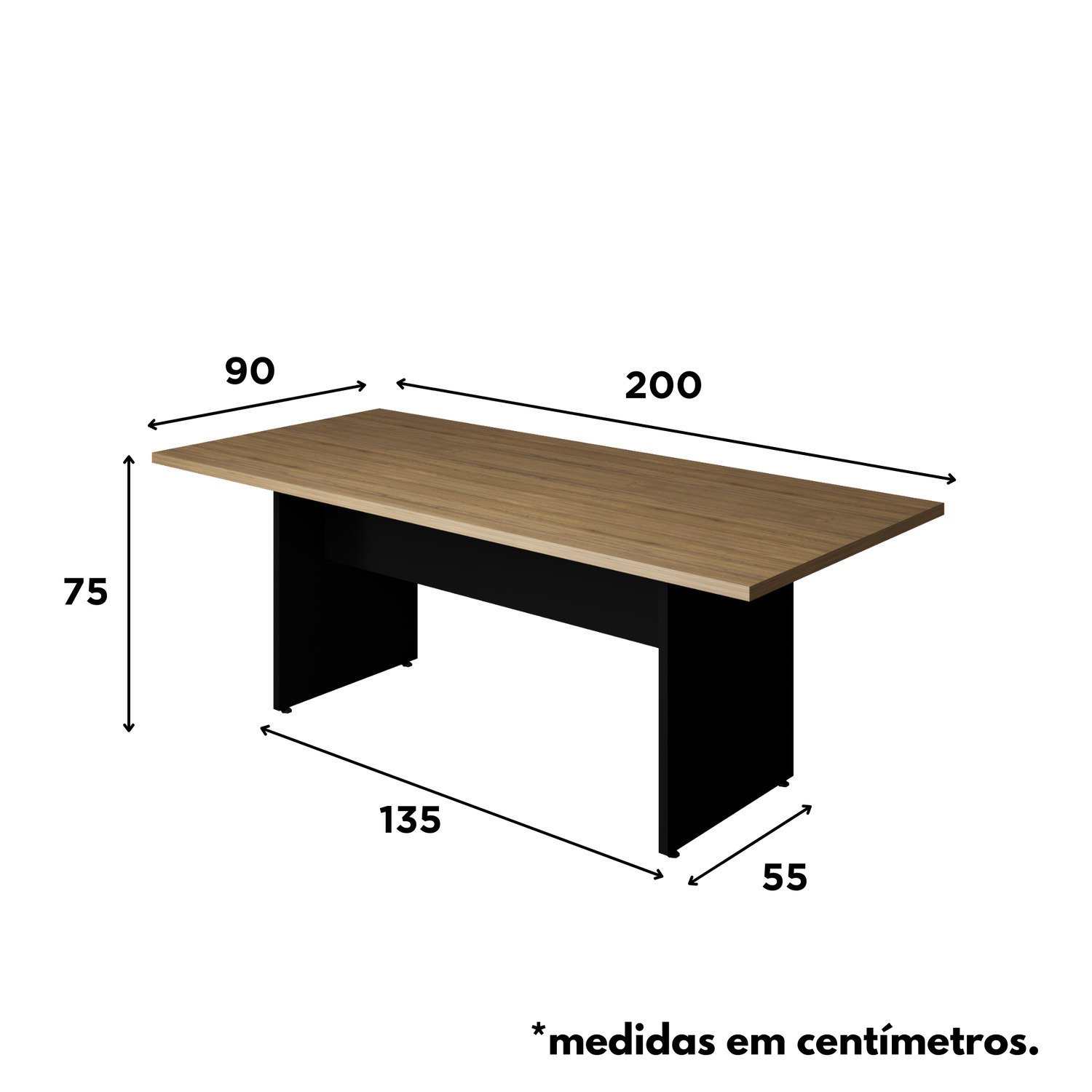 Mesa para Reunião Retangular 200x900cm - 3