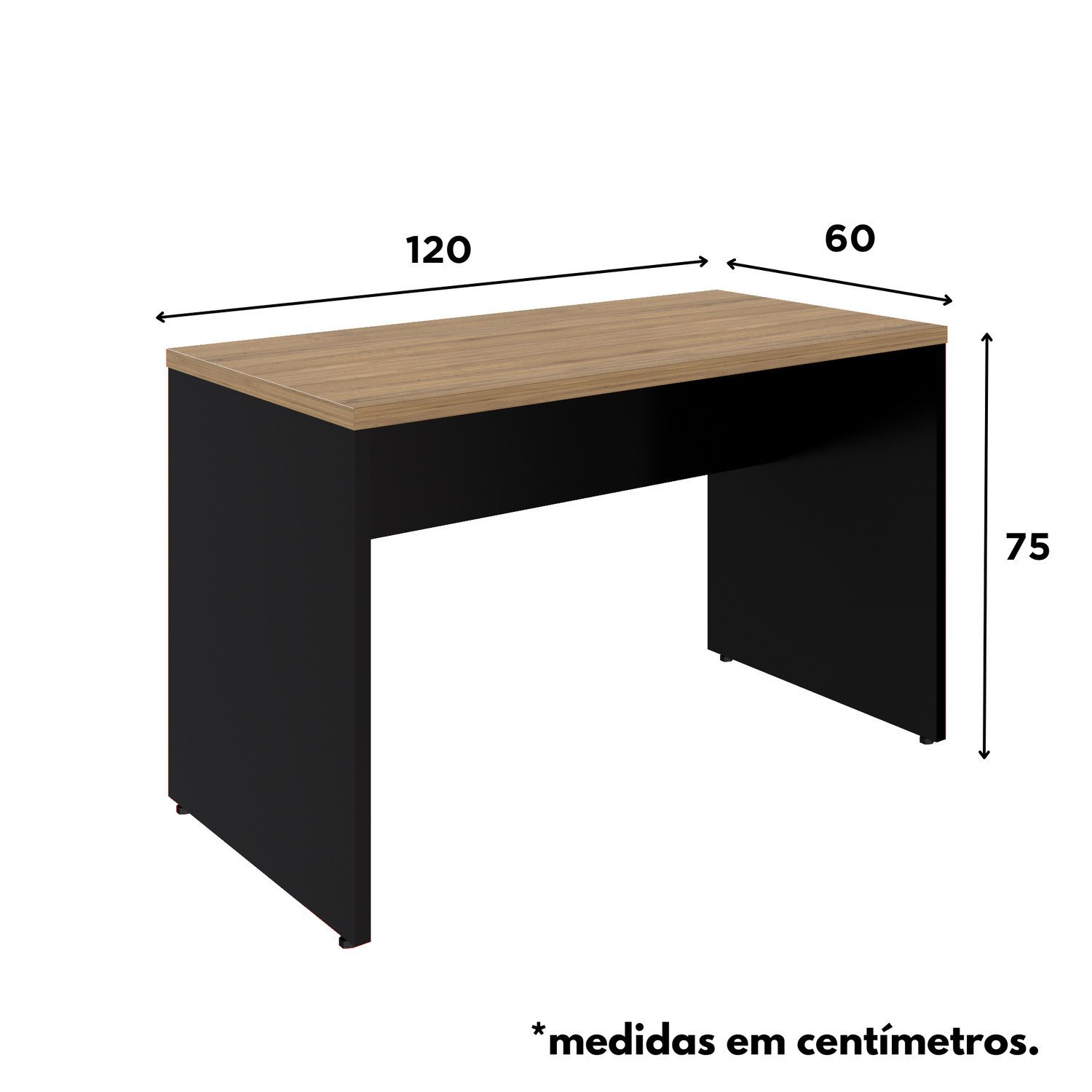 Mesa Retangular Pé Painel 1200mm Espresso Móveis . - 9