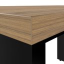 Ver imagem 3 de Mesa Escritório Diretor 120cm Tampo com Pé Painel Amadeirado Claro e Preto Yescasa Marrom