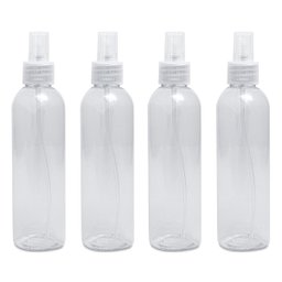 4 Frasco Spray Borrifador 250ml Cilíndrico Alto C/ Tampa - 1
