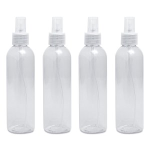 4 Frasco Spray Borrifador 250ml Cilíndrico Alto C/ Tampa