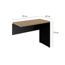 Ver imagem 3 de Mesa Auxiliar Direita Esquerda Pé Painel 90cm Tampo Amadeirado e Preto Yescasa Marrom