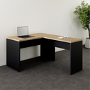 Ver imagem 2 de Mesa Auxiliar Direita Esquerda Pé Painel 90cm Tampo Amadeirado e Preto Yescasa Marrom