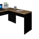 Ver imagem 2 de Mesa Auxiliar Direita Esquerda Pé Painel 90cm Tampo Amadeirado E Preto Yescasa