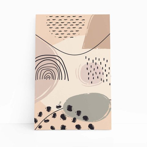 Abstrato Minimalista Arte Bege Quadro Canvas 120x80cm