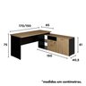 Escrivaninha Mesa Escritório em L  com Armário Lateral Pé Painel 170x150cm Tampo 30mm - 11