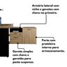 Escrivaninha Mesa Escritório em L  com Armário Lateral Pé Painel 170x150cm Tampo 30mm - 9
