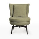 Ver imagem 4 de Poltrona Decorativa Giratória Industrial Tecido Bouclé Verde Lynn 65cm
