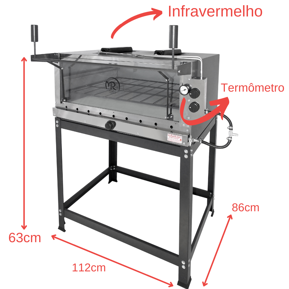 Forno de Pizza Industrial à Gás com Infravermelho 80x60cm - MR Fogões - 3