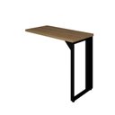 Ver imagem 1 de Mesa Auxiliar Direita Esquerda Pé Quadro 90cm Tampo Amadeirado e Preto Yescasa Marrom