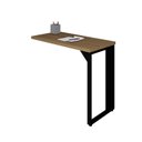 Ver imagem 2 de Mesa Auxiliar Direita Esquerda Pé Quadro 90cm Tampo Amadeirado e Preto Yescasa Marrom