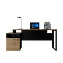 Ver imagem 3 de Mesa Escritório Diretor 172cm Tampo Pé Quadro Amadeirado e Preto Yescasa Marrom