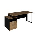 Ver imagem 4 de Mesa Escritório Diretor 172cm Tampo Pé Quadro Amadeirado e Preto Yescasa Marrom