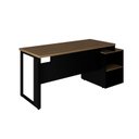 Ver imagem 7 de Mesa Escritório Diretor 172cm Tampo Pé Quadro Amadeirado e Preto Yescasa Marrom