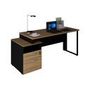 Ver imagem 2 de Mesa Escritório Diretor 172cm Tampo Pé Quadro Amadeirado e Preto Yescasa Marrom