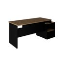 Ver imagem 7 de Mesa Escritório Diretor 172cm Tampo Pé Painel Amadeirado e Preto Yescasa Marrom