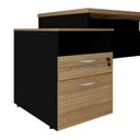 Ver imagem 6 de Mesa Escritório Diretor 172cm Tampo Pé Painel Amadeirado e Preto Yescasa