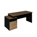 Ver imagem 4 de Mesa Escritório Diretor 172cm Tampo Pé Painel Amadeirado e Preto Yescasa